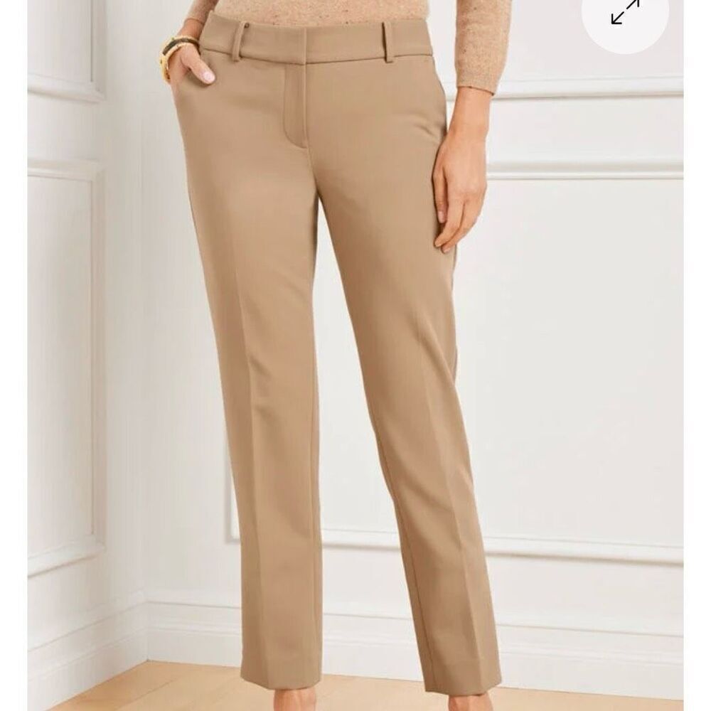 NEW Talbots Hampshire ankle‎ dress pants Size 14P Petite ratan camel caramel tan